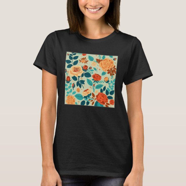 Camiseta Cute Botanical Roses Illustration Gorgeous Flower  (Anverso)