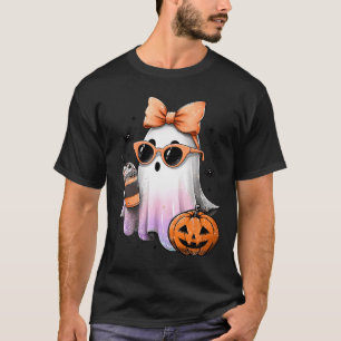 Camiseta Cute Bougie Ghost Café Calabaza Spooky Hal de temp