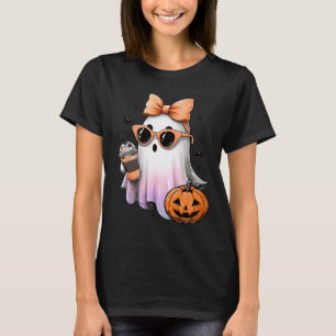 Camiseta Cute Bougie Ghost Café Calabaza Spooky Hal de temp