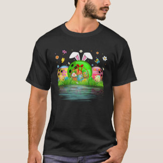 Camiseta Cute Bowling Ball Egg & Bunny Ears Happy Easter Da