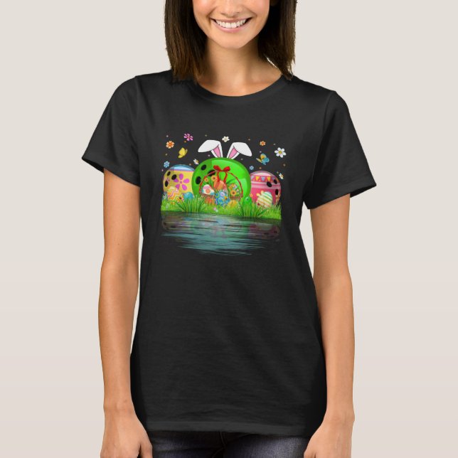 Camiseta Cute Bowling Ball Egg & Bunny Ears Happy Easter Da (Anverso)