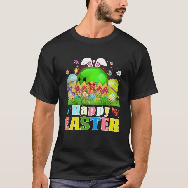 Camiseta Cute Bowling Ball Hatched From Egg Easter Day Men  (Anverso)