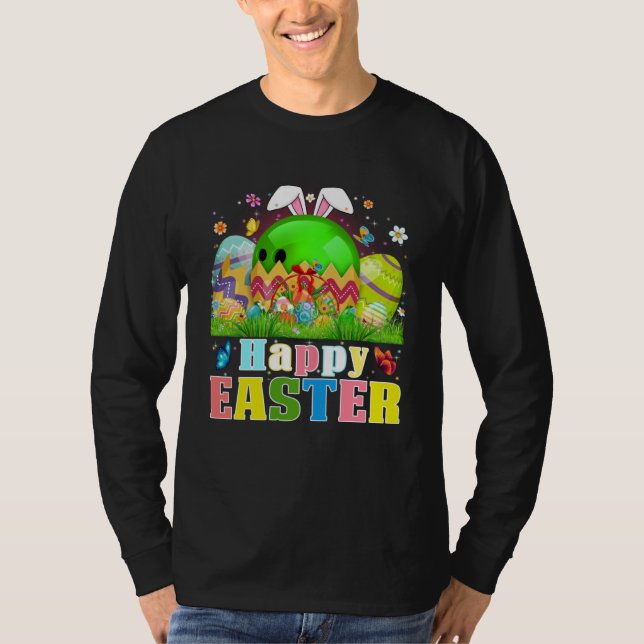 Camiseta Cute Bowling Ball Hatched From Egg Easter Day Men  (Anverso)