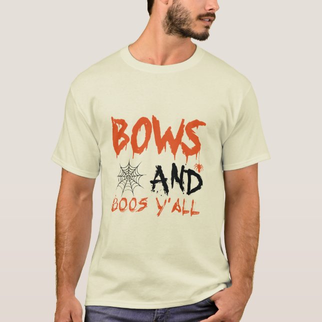 Camiseta Cute Bows Boos Y'all Halloween (Anverso)