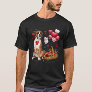 Camiseta Cute Boxer Dog Balón Valent Día de San Valentín Co