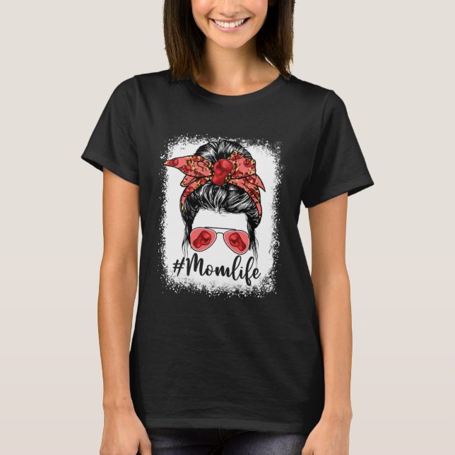 Camiseta Cute Boxing Mom Life Messy Bun Game Day Mother s D (Anverso)
