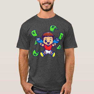 Camiseta Cute Boy With Money Gun Cartoon