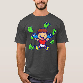 Camiseta Cute Boy With Money Gun Cartoon