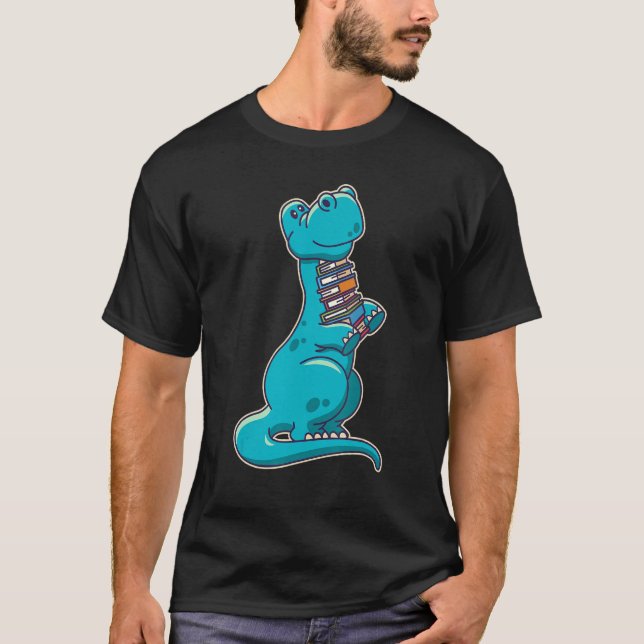 Camiseta Cute Brachiosaurus Dinosaur With Books (Anverso)