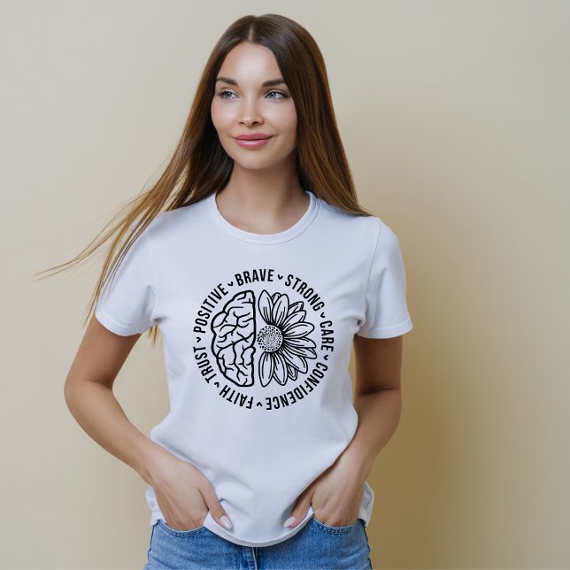 Camiseta Cute Brain Flower Mental Health Professional (Subido por el creador)