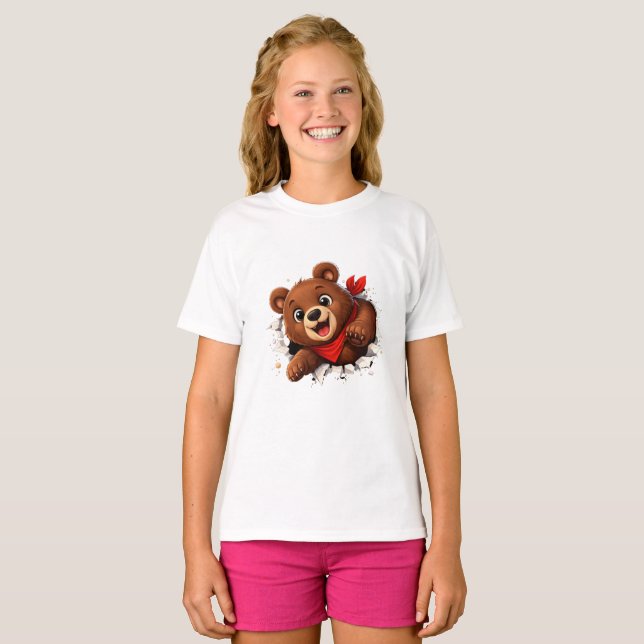 Camiseta Cute Breakthrough Bear – Funny Front & Back  (Anverso completo)