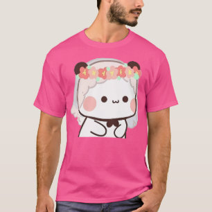 Camiseta Cute Brie Bubu Bear Y Panda Pareja Peach Y Go