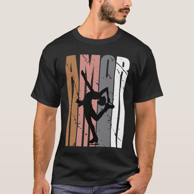 Camiseta Cute Brown Amor Ice Skating Motivational Girls Tee (Anverso)