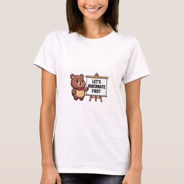Camiseta Cute Brown Bear with Red Bowtie (Anverso)