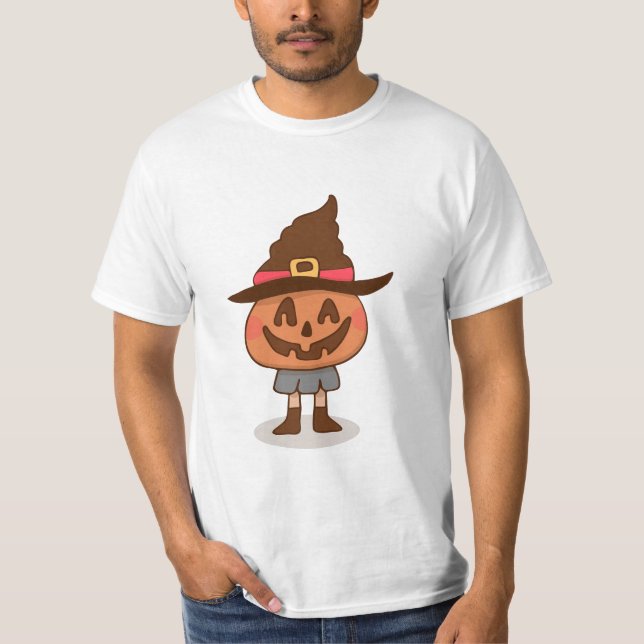 Camiseta Cute Brown Halloween Pumpkin  (Anverso)