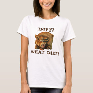 Camiseta Cute Brown Pig Dice "Dieta"