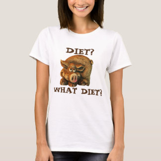 Camiseta Cute Brown Pig Dice "Dieta"
