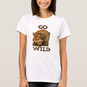 Camiseta Cute Brown Pig Sats Go Hog Wild
