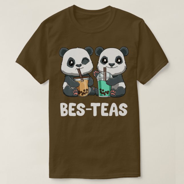 Camiseta Cute Bubble Tea Pandas Funny Boba Tea 770 (Diseño del anverso)