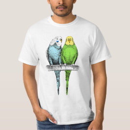 Camiseta Cute Budgerigar Parejas Budgies