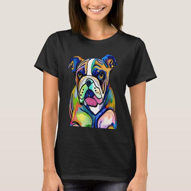 Camiseta Cute Bulldog Watercolour for bulldog lovers, Men W (Anverso)