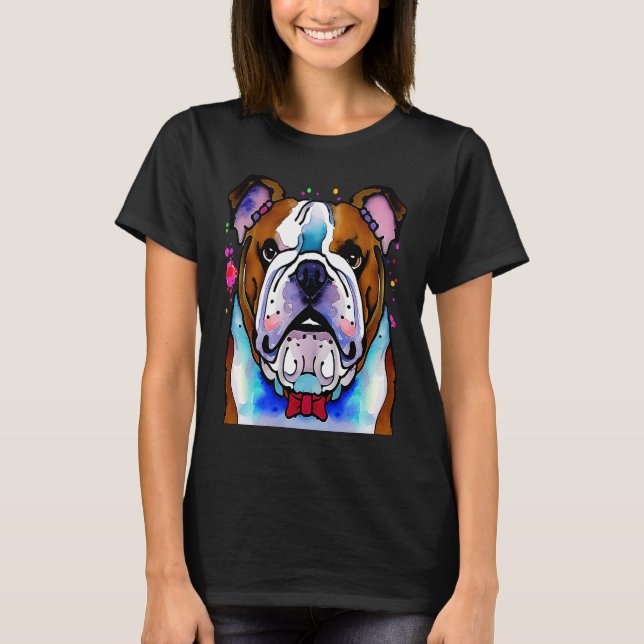 Camiseta Cute Bulldog Watercolour for bulldog lovers, Men W (Anverso)
