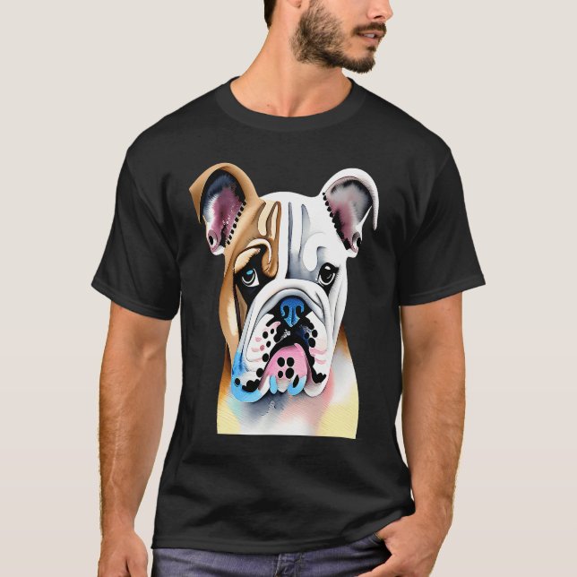 Camiseta Cute Bulldog Watercolour for bulldog lovers, Men W (Anverso)
