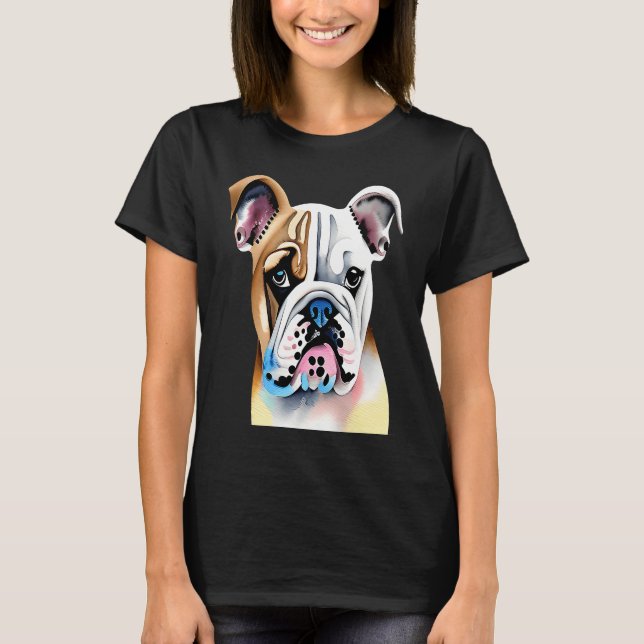 Camiseta Cute Bulldog Watercolour for bulldog lovers, Men W (Anverso)