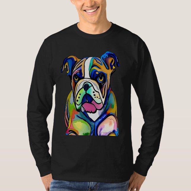 Camiseta Cute Bulldog Watercolour for bulldog lovers, Men W (Anverso)