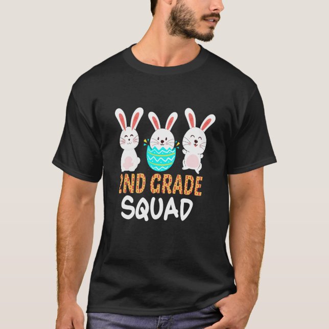 Camiseta Cute Bunnies 2nd Grade Teacher Squad Easter Day Ti (Anverso)