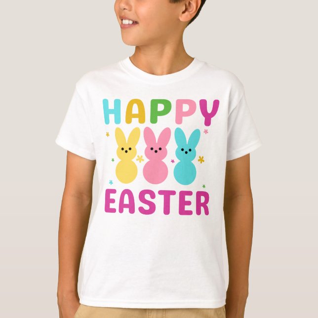 Camiseta Cute Bunnies Divertido Feliz Pascua (Anverso)