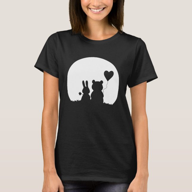 Camiseta Cute Bunny Bear Love Couple Valentine's Day Rabbit (Anverso)
