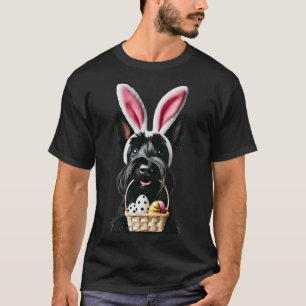 Camiseta Cute Bunny Ear Perro Terrier Escocés Huevos de Pas