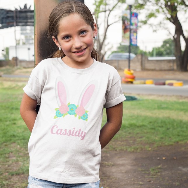 Camiseta Cute Bunny Ears Tiara Easter Personalized Girls (Subido por el creador)