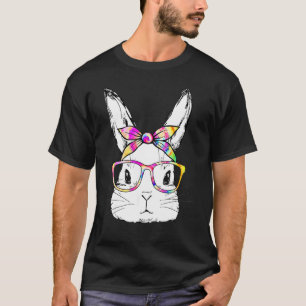Camiseta Cute Bunny Face Leopard Print Glasses Bandana East