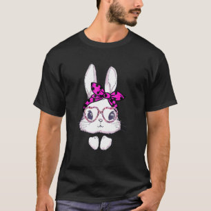Camiseta Cute Bunny Face Leopardo Glasses Headband Happy Ea