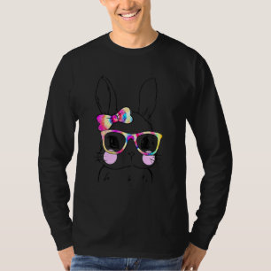 Camiseta Cute Bunny Face Leopardo Glasses Headband Happy Ea