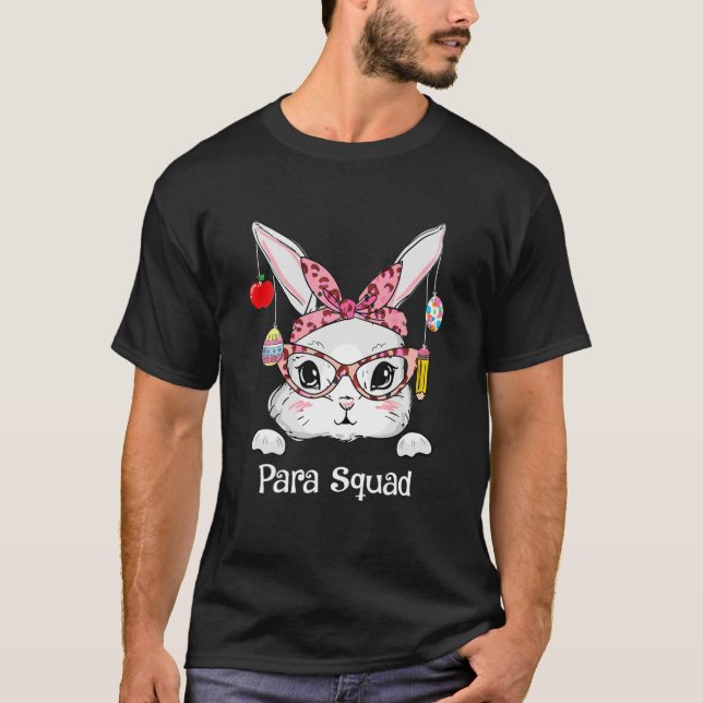 Camiseta Cute Bunny Face Para Squad Leopard Easter Mating (Anverso)