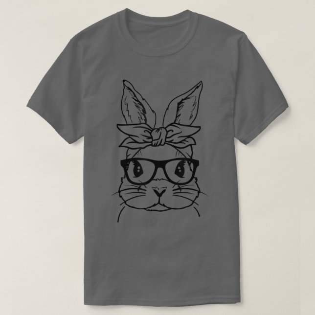 Camiseta Cute Bunny Face With Sunglasses Men Women Kids Eas (Diseño del anverso)