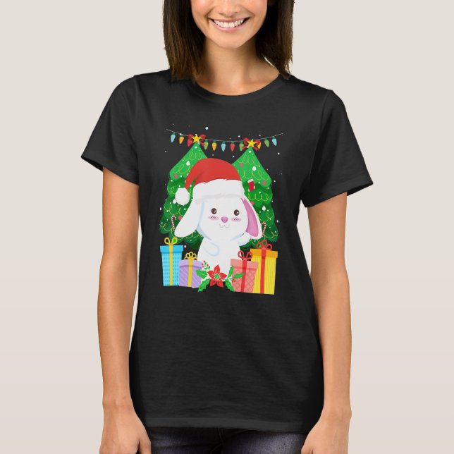 Camiseta Cute bunny fir tree Christmas (Anverso)