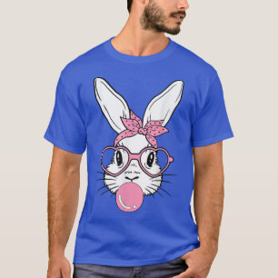 Camiseta Cute Bunny Heart Glasses Bubblegum for Women Kids