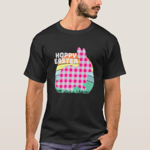 Camiseta Cute Bunny Hoppy Easter Bunny Rabbit Plaid Checker