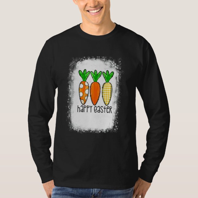 Camiseta Cute Bunny Leopard Plaid Carrots Egg Hung Happy (Anverso)