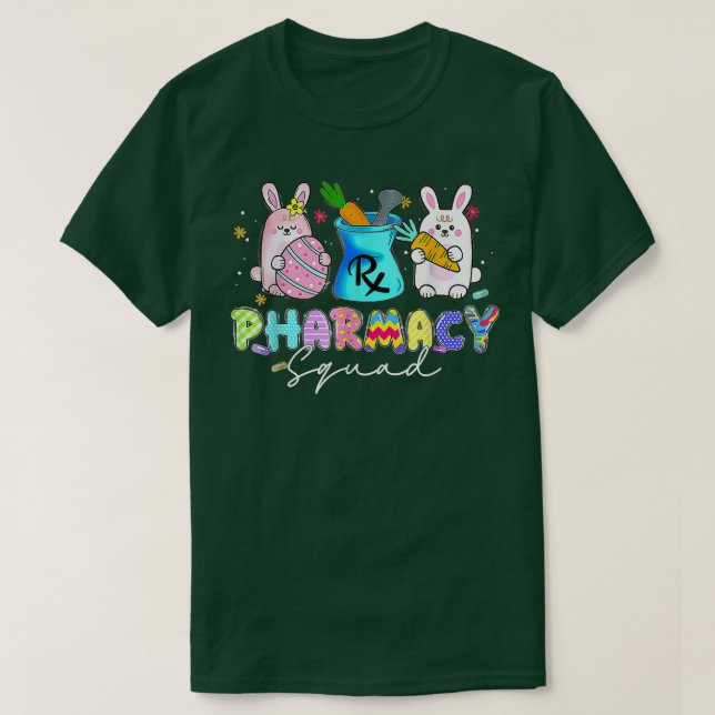 Camiseta Cute Bunny Pharmacist Squad Happy  (Diseño del anverso)