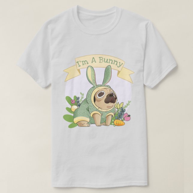 Camiseta Cute Bunny Pug (Diseño del anverso)