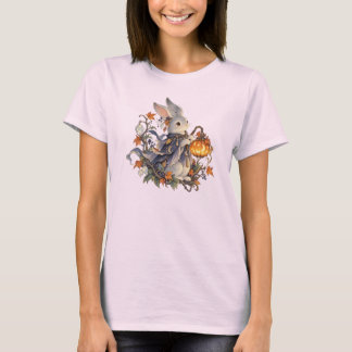 Camiseta Cute Bunny Pumpkin Lantern Halloween Womens Tee se