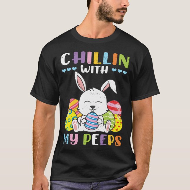 Camiseta Cute Bunny Rabbit Chilling People Happy Easter Sea (Anverso)