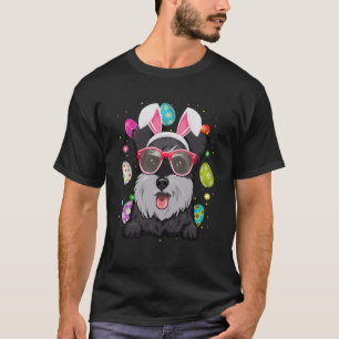 Camiseta Cute Bunny Schnauzer Dog Face Eggs de Pascua D