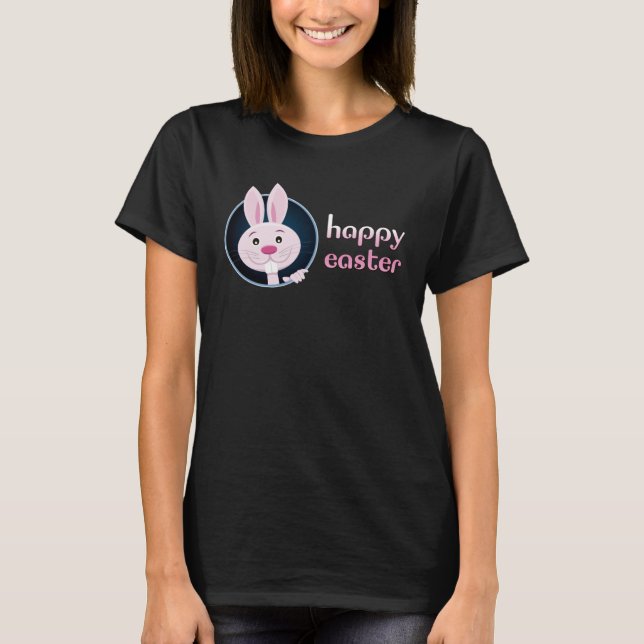 Camiseta Cute Bunny w Happy Easter for Teacher (Anverso)