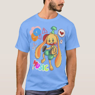 Camiseta Cute Bunzo Juega El Juego Música Para El Niño Chic